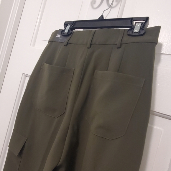 NWT Express Army Green High-Rise Trouser Pants Size 2Long Ret. $98.00 - Picture 7 of 13